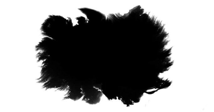 abstract paint brush stroke shape black ink splattering flowing and washing on white background, artistic ink splatter splash effect