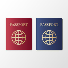 International passport on white background, vector illustration