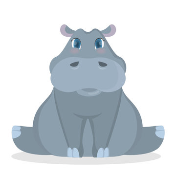 Isolated baby hippo.