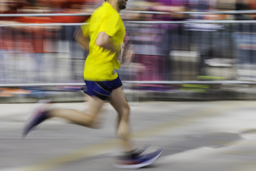 Blurred Marathon runner