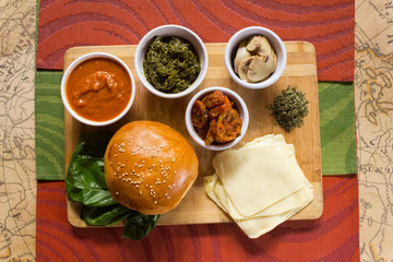 Hamburguesa con ingredientes