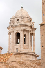 The fragments of the Holy cross Cathedral in Cadiz.
