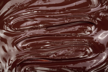 Melted chocolate swirl as a background closeup