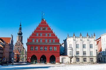 Greifswalder Markt im Winter