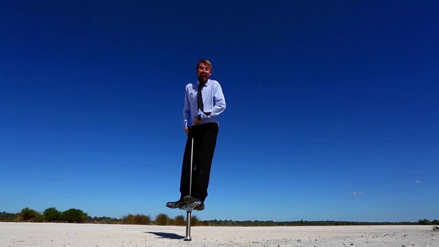 Businessman Jumping for Joy