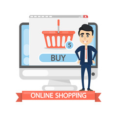 Man online shopping.