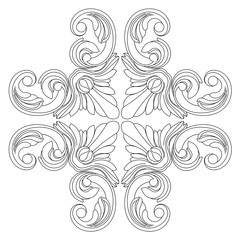 Vintage baroque ornament, corner. Retro pattern antique style acanthus. Decorative design element filigree calligraphy vector. - stock vector