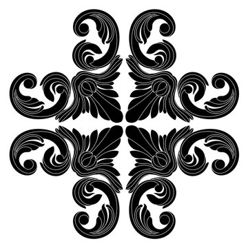 Vintage baroque ornament, corner. Retro pattern antique style acanthus. Decorative design element filigree calligraphy vector. - stock vector