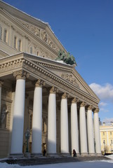 Bolshoi theatre in Moscow, the main theatre, historical and cultural attraction of Russia