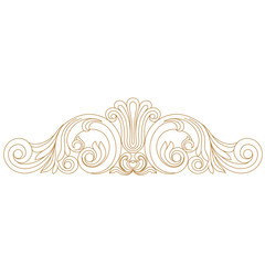 Fototapeta premium Golden vintage baroque ornament, corner. Retro pattern antique style acanthus. Decorative design element filigree calligraphy vector. - stock vector