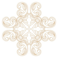 Golden vintage baroque ornament, corner. Retro pattern antique style acanthus. Decorative design element filigree calligraphy vector. - stock vector