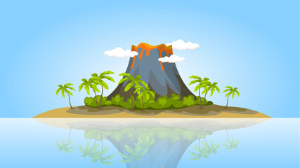 island with volcano © grafik_art