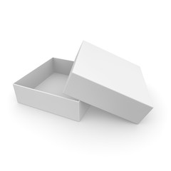 White empty box for products and goods on white isolated background