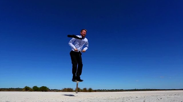 Businessman Bounce Slow Motion