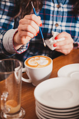 Latte art on the cup
