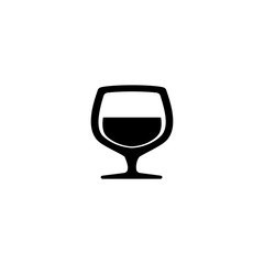 Glass of Cognac vector icon. Simple flat symbol on white background