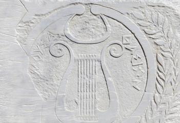 greek ornaments on marble