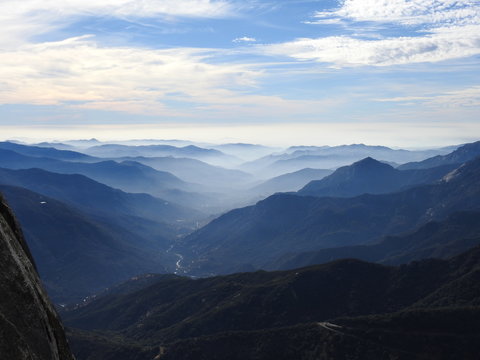 Mountains in fog