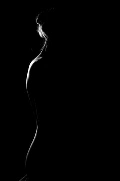 black and white female body in back light art photography Stock Photo |  Adobe Stock