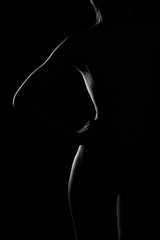 black and white female body in back light art photography - 195057326