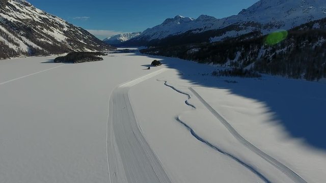 Frozen lake - Sils Maria Switzerland 