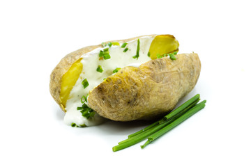 ofenkartoffel folienkartoffel kartoffel isoliert freigestellt auf weißen Hintergrund, Freisteller
