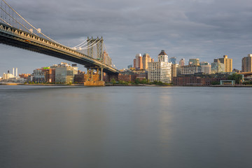 Sunset view of Manhattan Bridge, New York