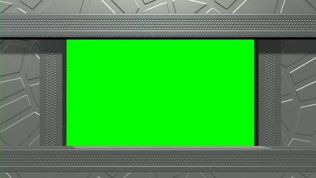 Apertura chiusura pannelli in metallo colorato su sfondo chroma key