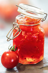 Tomato Jam in Glass Jar
