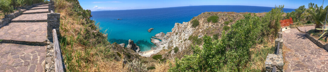 Panoramic view of beautiful coastline in Southern Italy, summer season