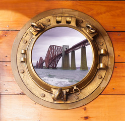 forth bridge and brass porthole