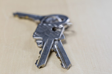 Keys to the front door of the house. Various accessories needed to protect your home from theft.