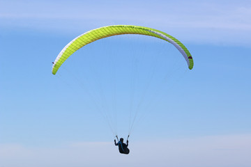 Paraglider flying