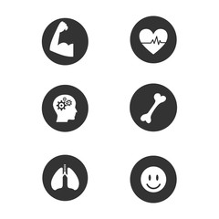 Healthy black icons set.Vector