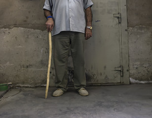 Elderly man walking