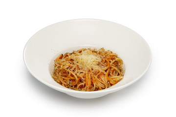 Layout for menu. Pasta with smoked sausage and cheese