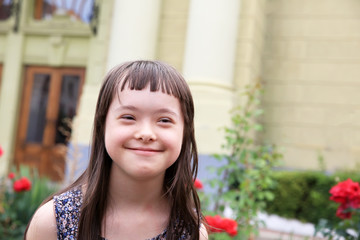 Little girl have fun in the city