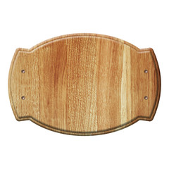 Empty wooden plate isolated