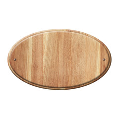 Empty wooden plate isolated