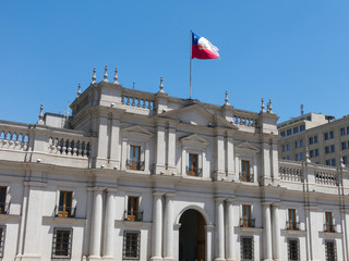 Fototapeta na wymiar View of the presidential palace, known as La Moneda, in Santiago, Chile