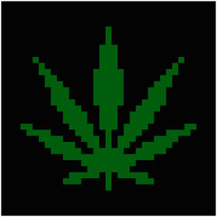 Pixel art marijuana leaf 