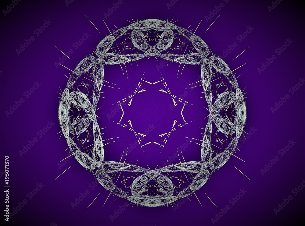 Aufkleber abstract fractal composition on a color background generated by computer.