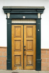 Colonial wooden door of Colombia