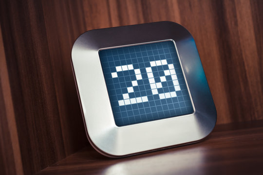 The Number 20 On A Digital Calendar, Thermostat Or Timer