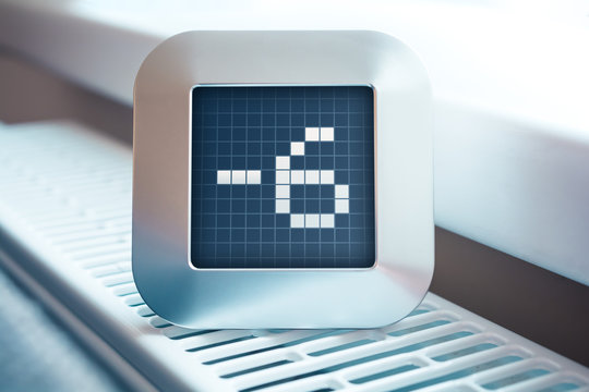 The Number -6 On A Digital Calendar, Thermostat Or Timer