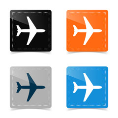 Web icons of airplane silhouette