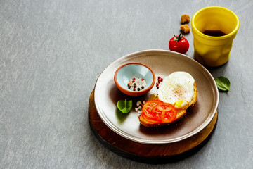 Bruschetta with poached egg