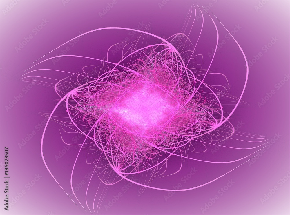 Fototapete Abstract fractal composition on a color background generated by computer.