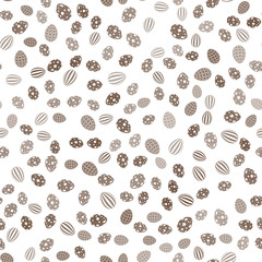 Seamless Easter pattern with chocolate eggs. Vector.