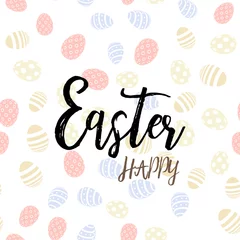 Foto op Canvas Happy Easter card with eggs. Vector background. © Rafael